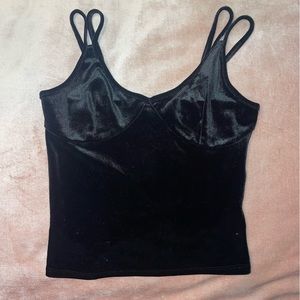 Black Velvet Crop top Tank